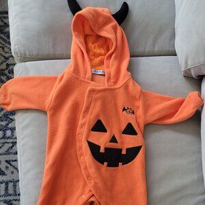 Baby Halloween pumpkin hooded costume 6-9 months
